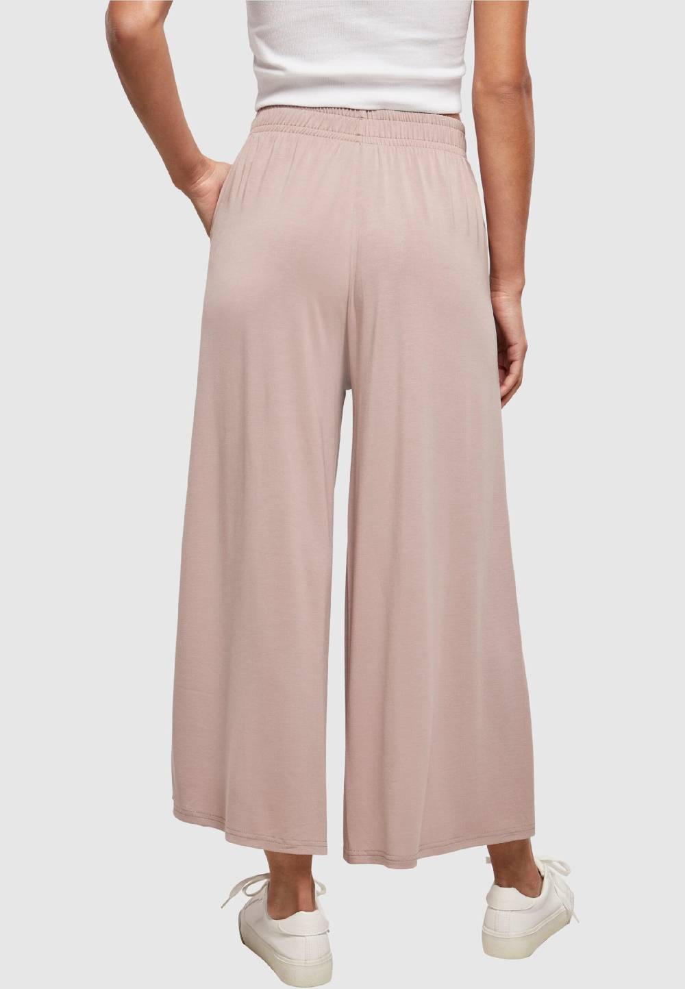 Urban Classics Wide Leg Pants In Pink