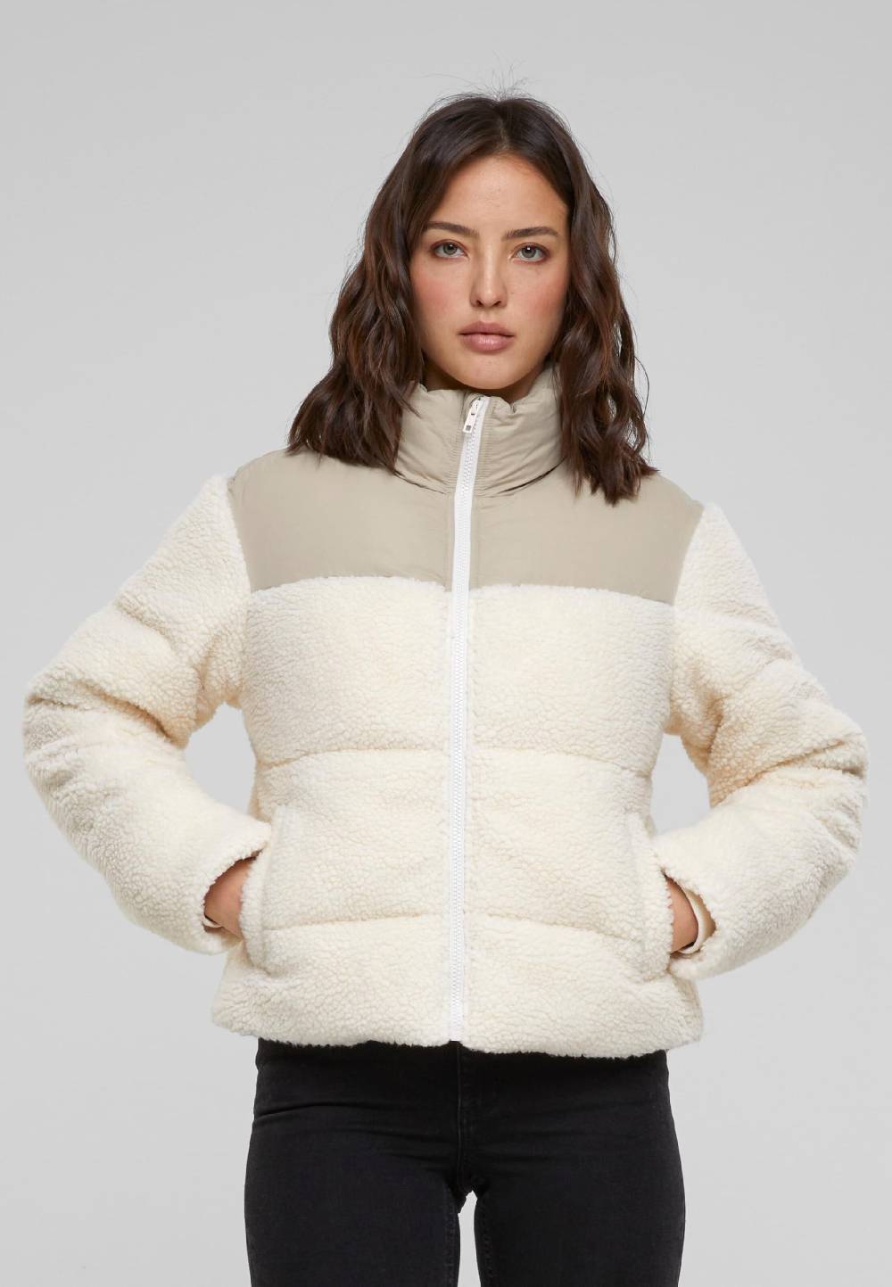 Urban Classics Winter Jacket In Ecru, Sand