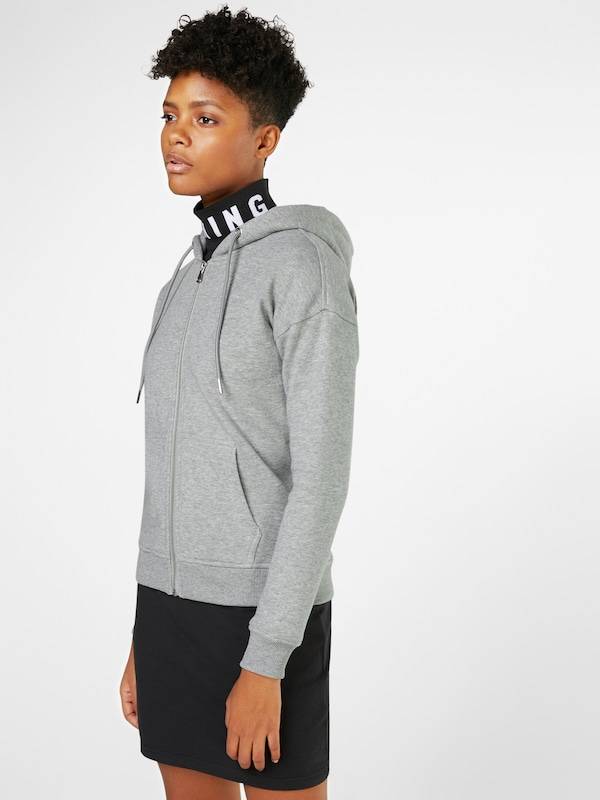 Urban Classics Zip-Up Hoodie in Mottled Grey