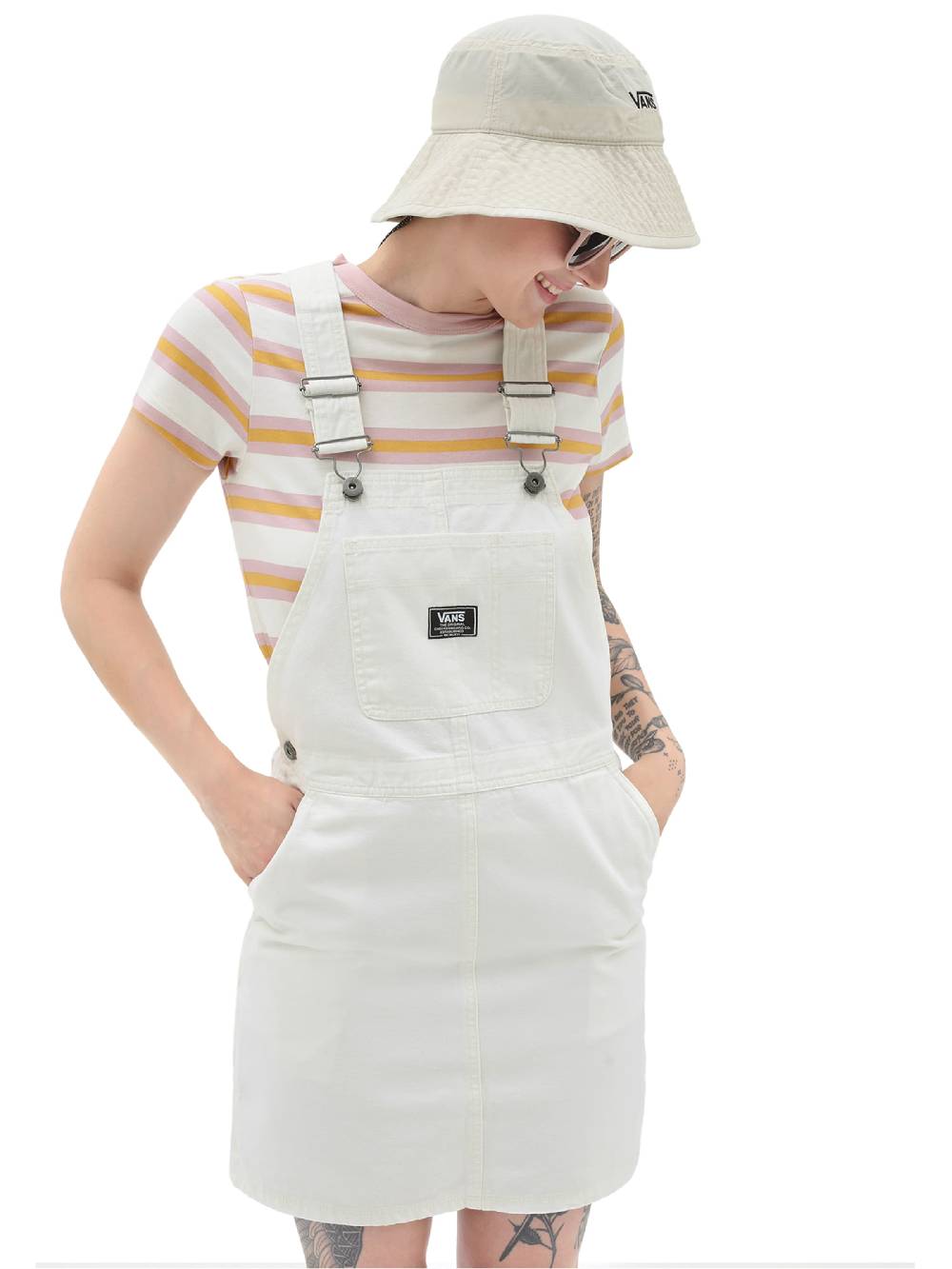 VANS Overall Skirt In White