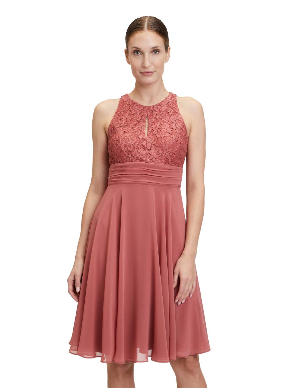 Vera Mont Cocktail Dress In Rusty Red