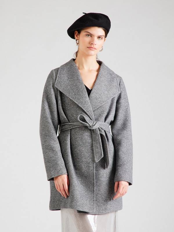 VERO MODA Between-Seasons Coat 'Dona Vivian' in Mottled Grey