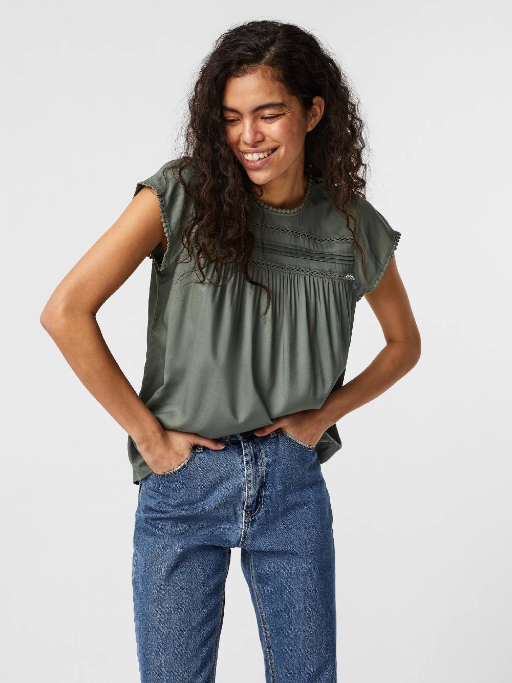 VERO MODA Blouse 'VMDebbie' In Green