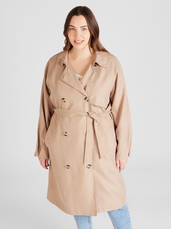 Vero Moda Curve Between-Seasons Coat 'Doreen' in Cappuccino