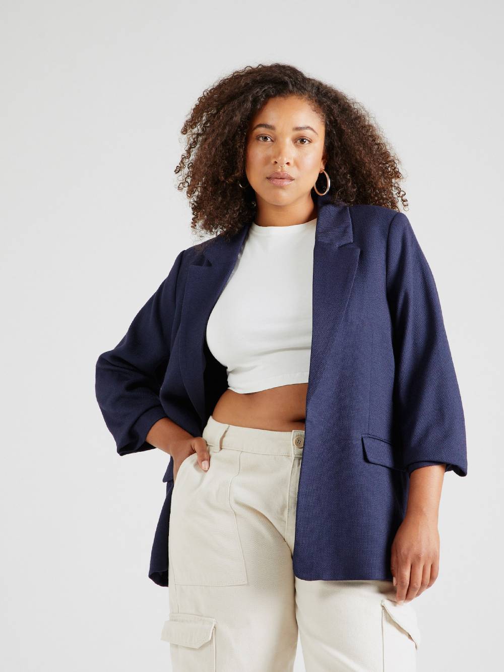 Vero Moda Curve Blazer In Marine Blue