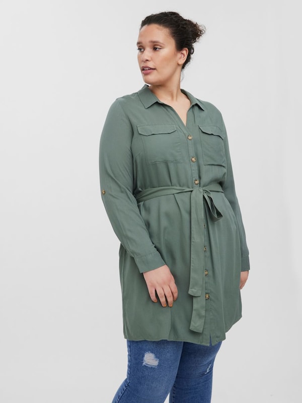 Vero Moda Curve Shirt Dress in Jade