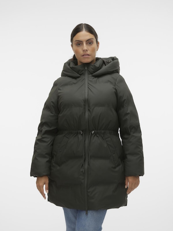 Vero Moda Curve Winter Jacket 'NOE' in Dark Green
