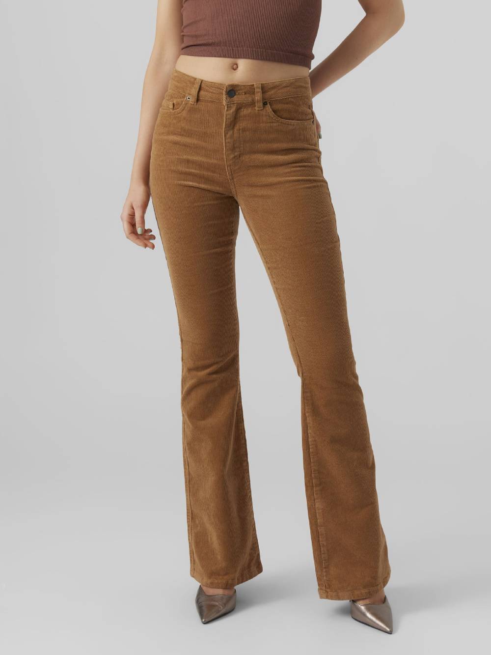 VERO MODA Flared Pants In Cognac