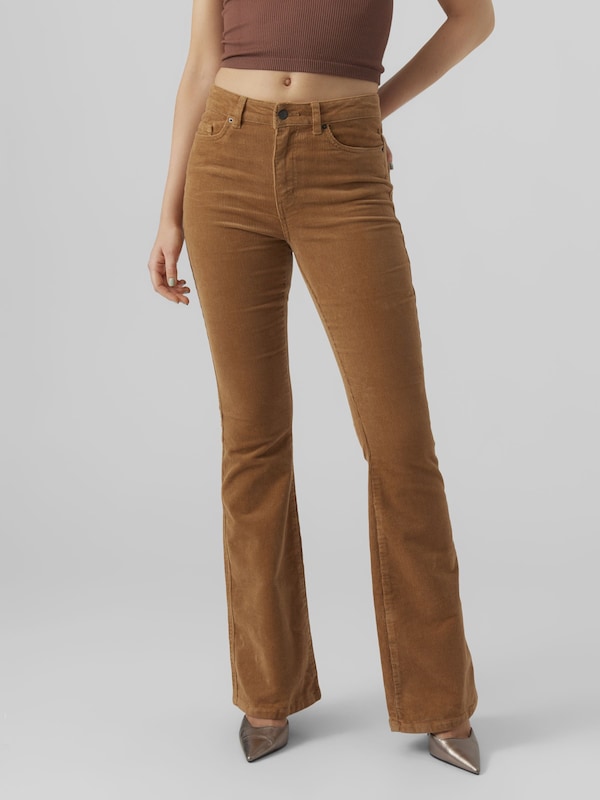 VERO MODA Flared Pants in Cognac