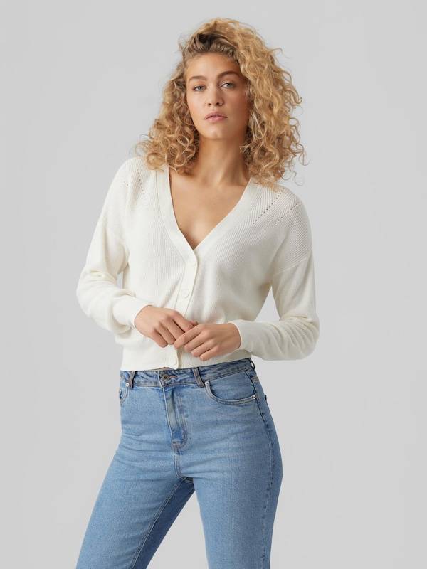 VERO MODA Knit Cardigan 'VMNew Lexsun' in White