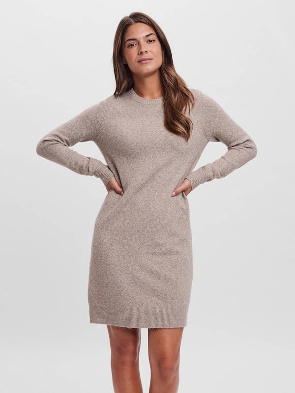 VERO MODA Knitted dress 'VMDoffy' in Mottled Brown