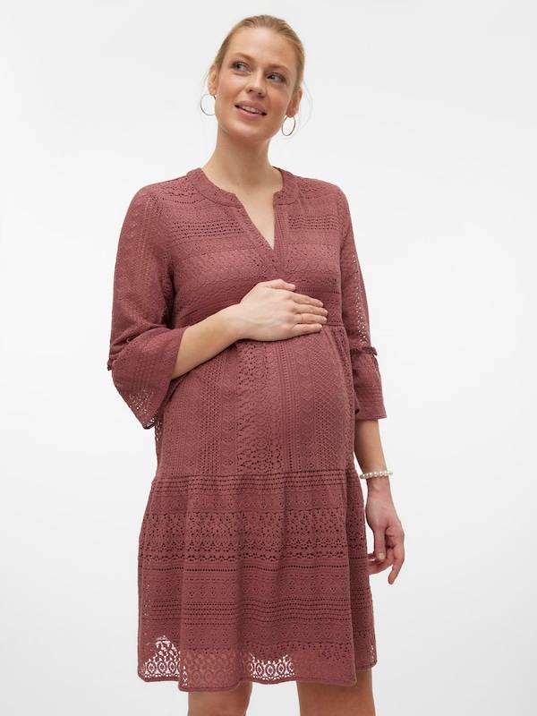 Vero Moda Maternity Shirt Dress 'VMMHoney' in Magenta