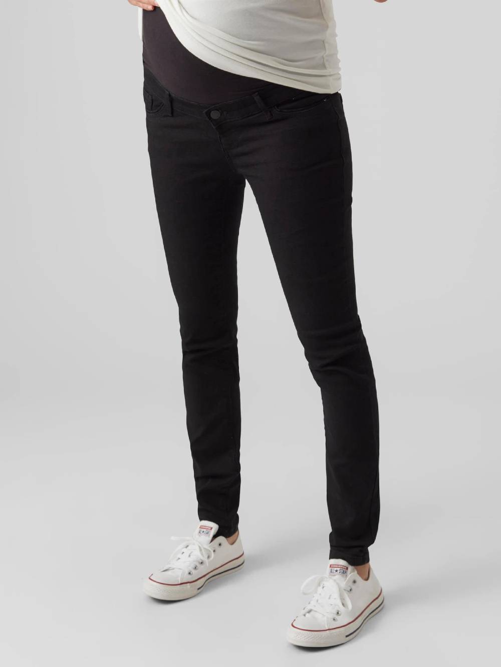 Vero Moda Maternity Skinny Jeans 'Tanya' In Black Denim