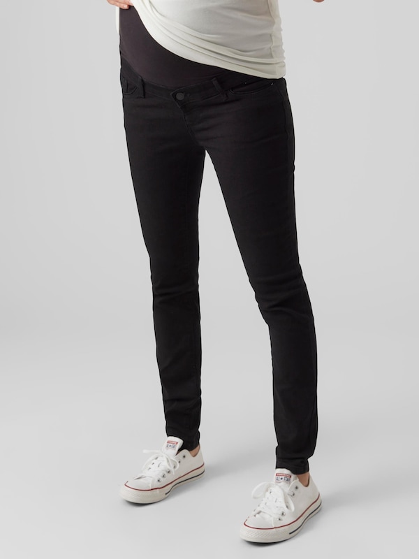 Vero Moda Maternity Skinny Jeans 'Tanya' in Black Denim
