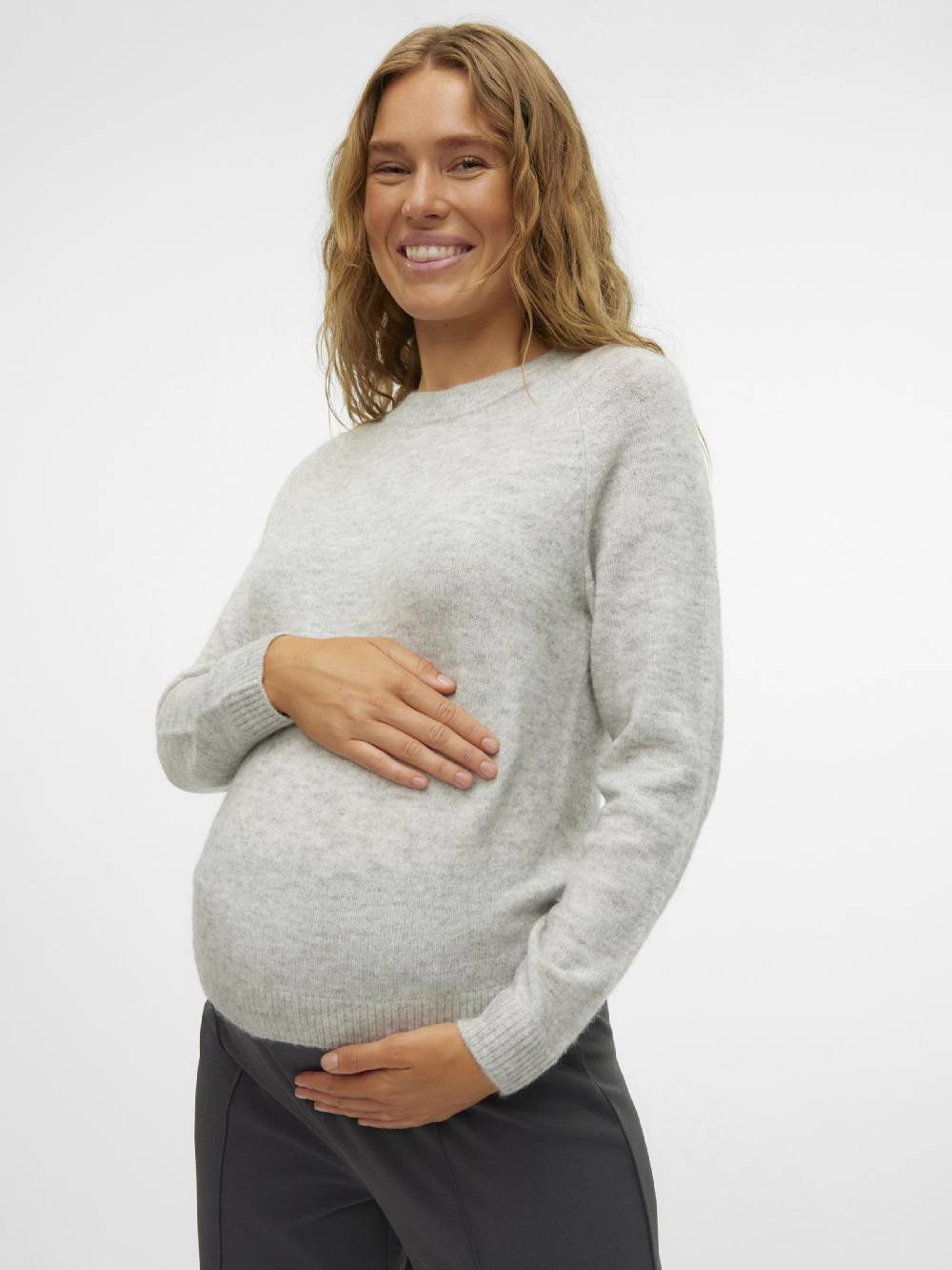 Vero Moda Maternity Sweater In Light Grey