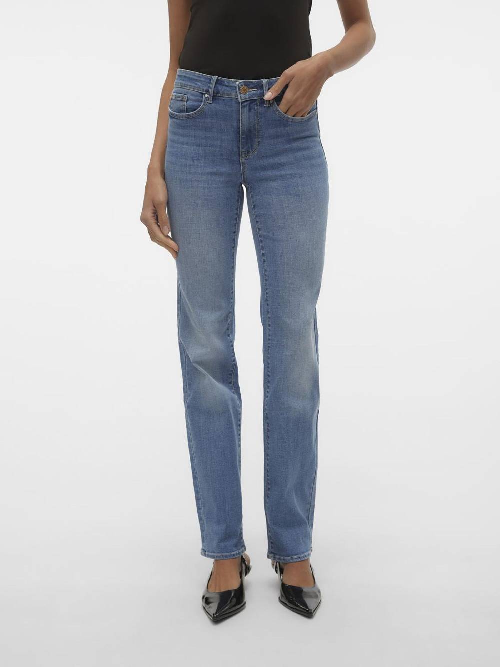 VERO MODA Regular Jeans 'VMFlash' In Blue Denim