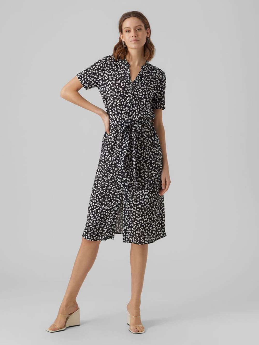 VERO MODA Shirt Dress 'Vica' In Black