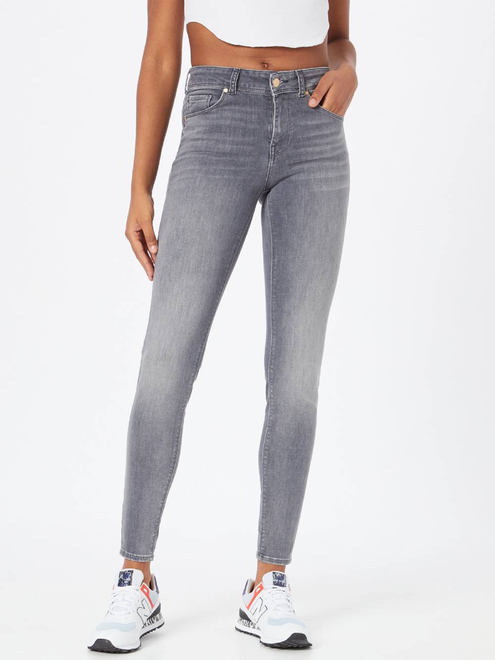 VERO MODA Skinny Jeans 'VMLux' In Grey Denim