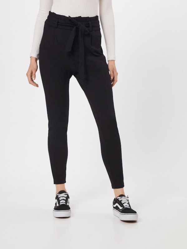 VERO MODA Slim fit Pleat-Front Pants 'VMEva' in Black