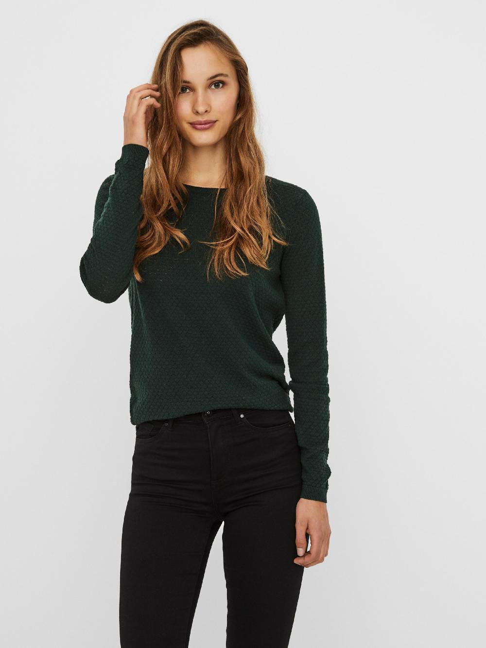 VERO MODA Sweater 'VMCare' In Emerald