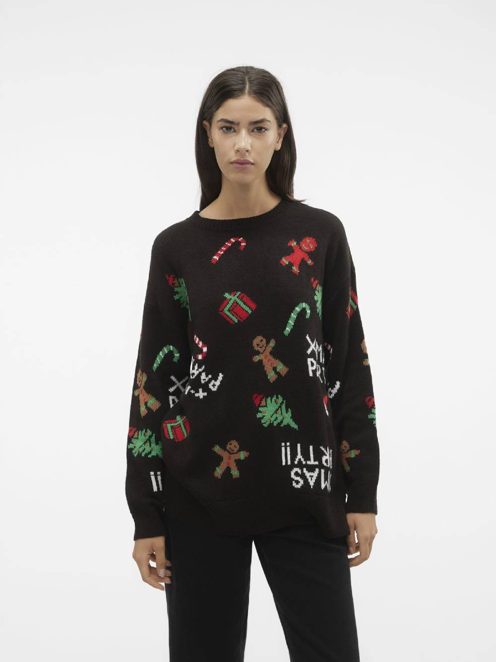 VERO MODA Sweater 'XMASPARTY ' In Black
