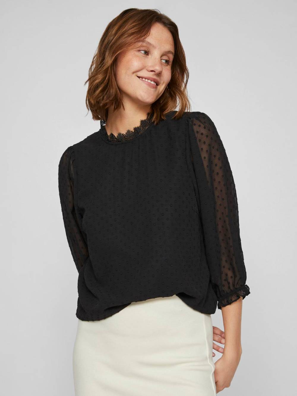 VILA Blouse 'VIDOBBA' In Black