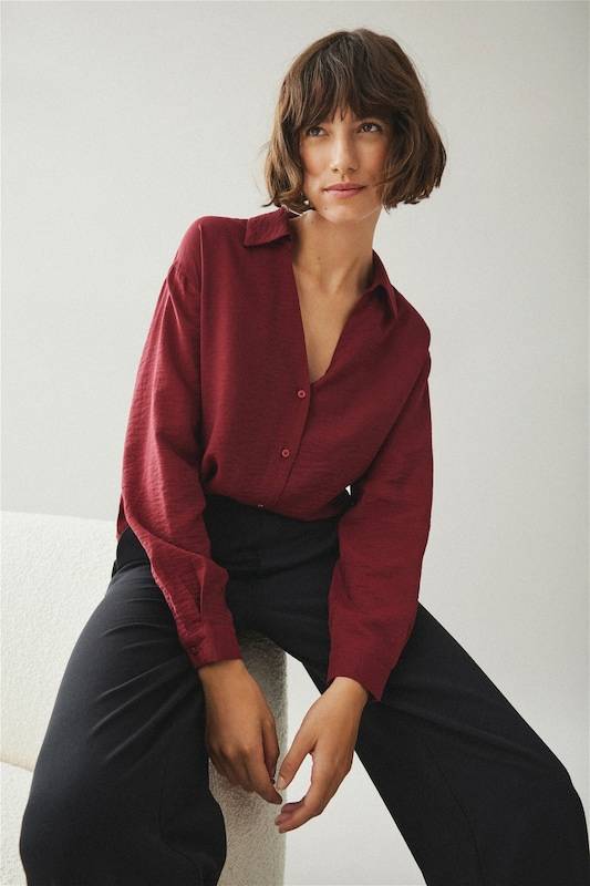 VILA Blouse 'VIDomira' in Wine Red