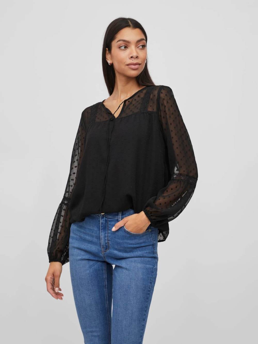 VILA Blouse 'VIEdee' In Black