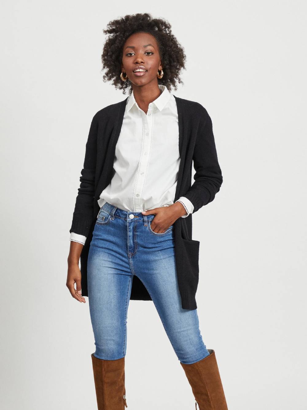 VILA Knit Cardigan 'Ril' In Black