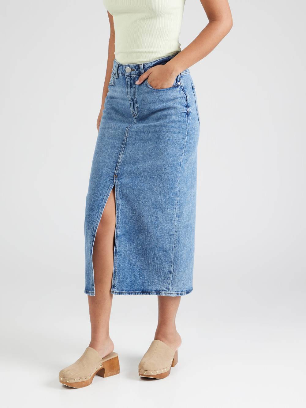 VILA Skirt 'VIJaf' In Blue Denim