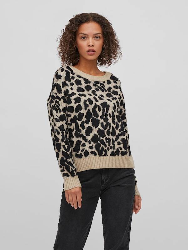VILA Sweater 'Ril' In Mottled Beige