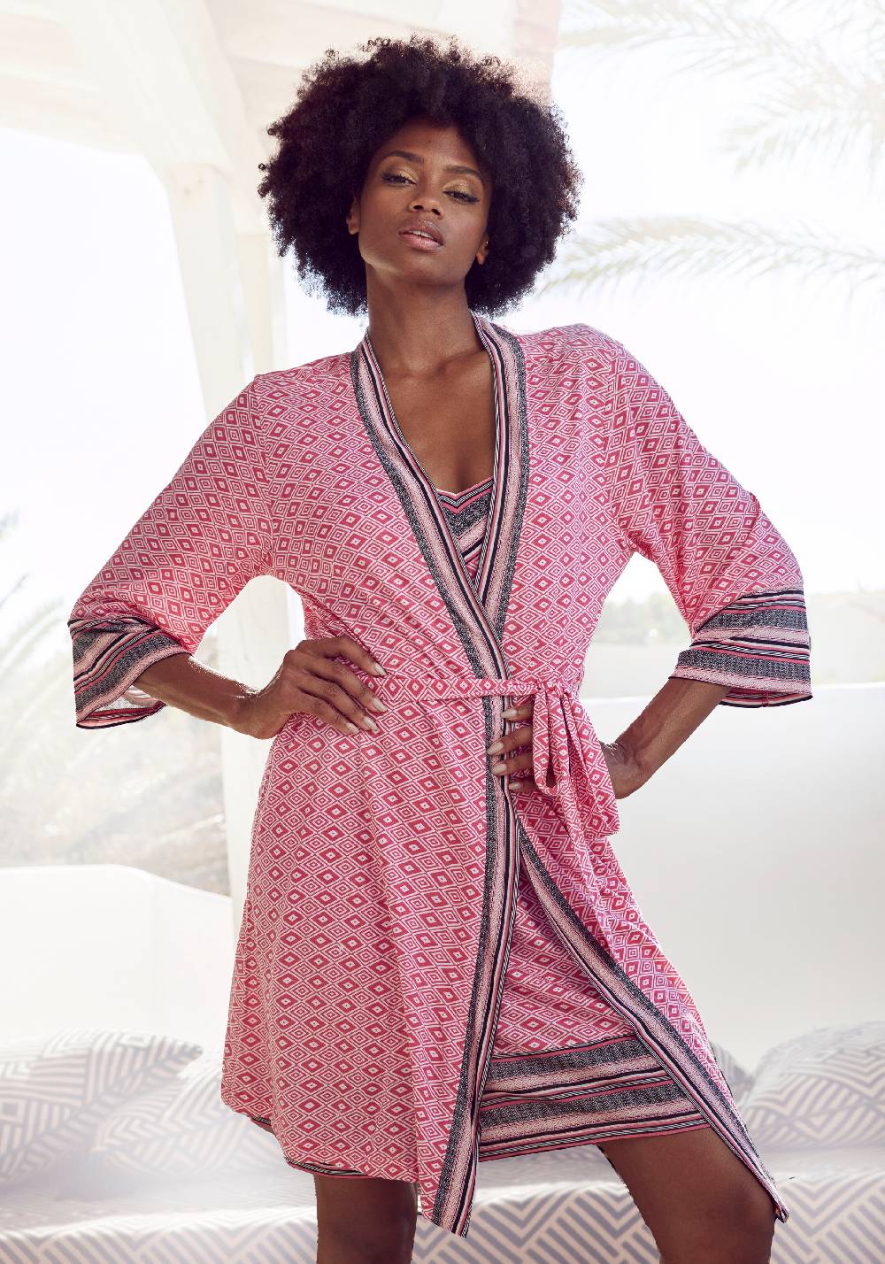 VIVANCE Dressing Gown 'Dreams' In Pink, Rose