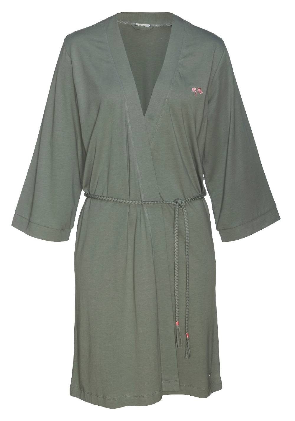VIVANCE Dressing Gown In Khaki