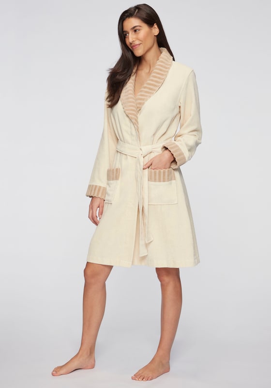 VIVANCE Long Bathrobe in Beige
