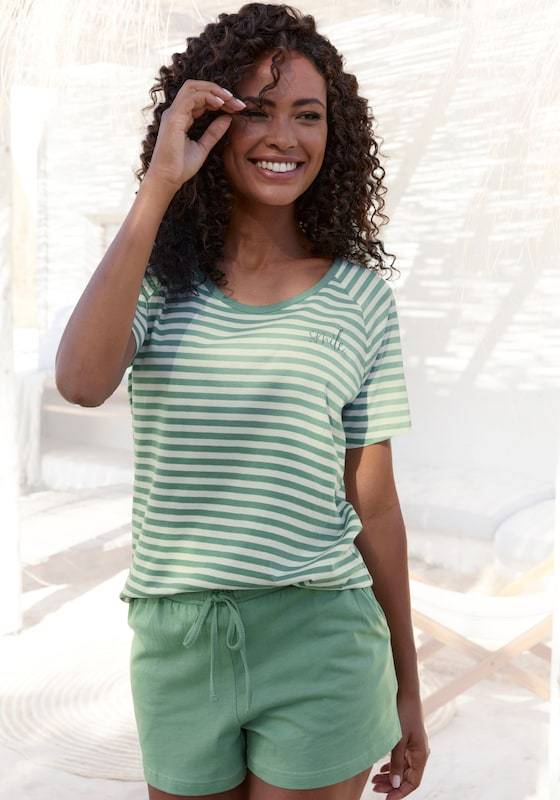 VIVANCE Pajama 'Dreams' in Emerald, Pastel Green