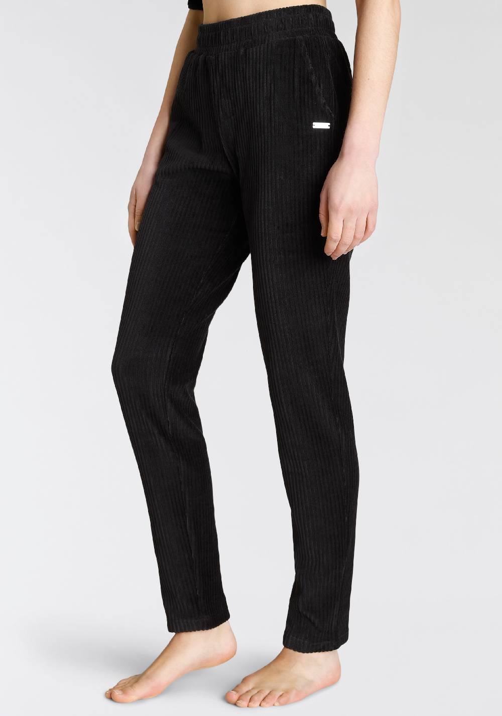 VIVANCE Slim Fit Pants In Black