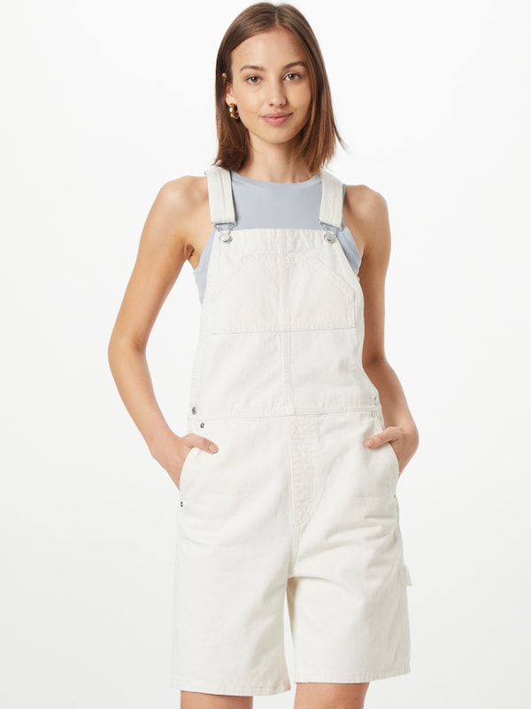 WEEKDAY Regular Jean Overalls In White