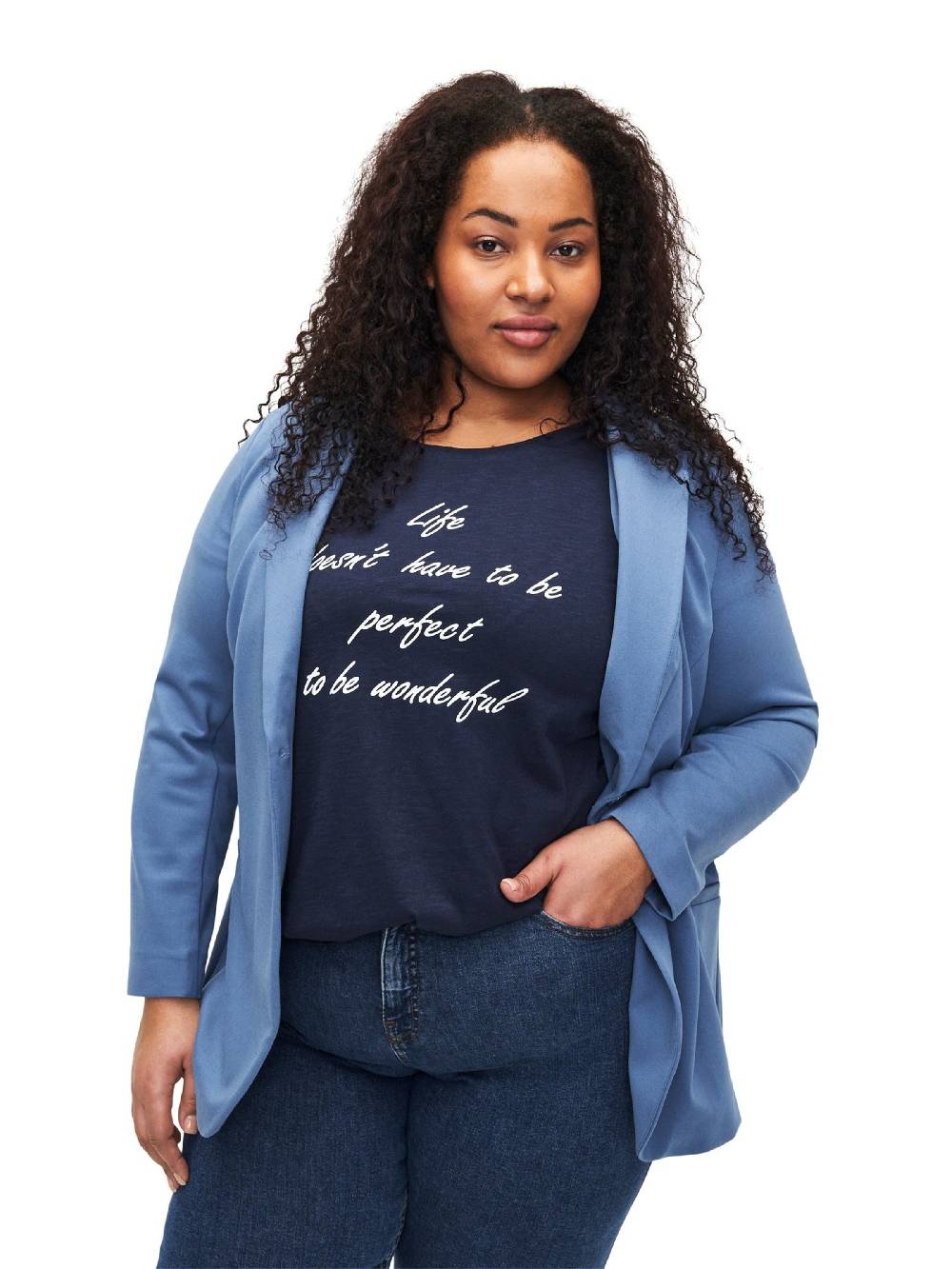 Zizzi Blazer 'JMADDIE' In Blue