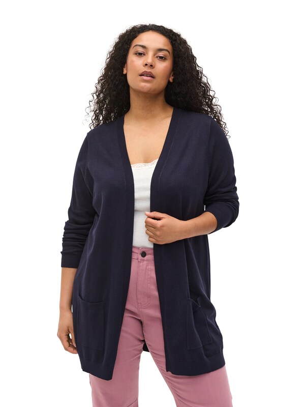 Zizzi Knit Cardigan 'CARRIE' in Blue