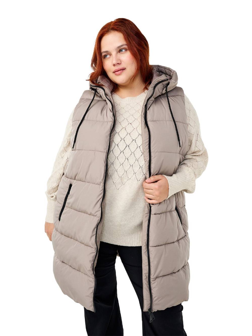 Zizzi Vest 'Carylie' In Nude