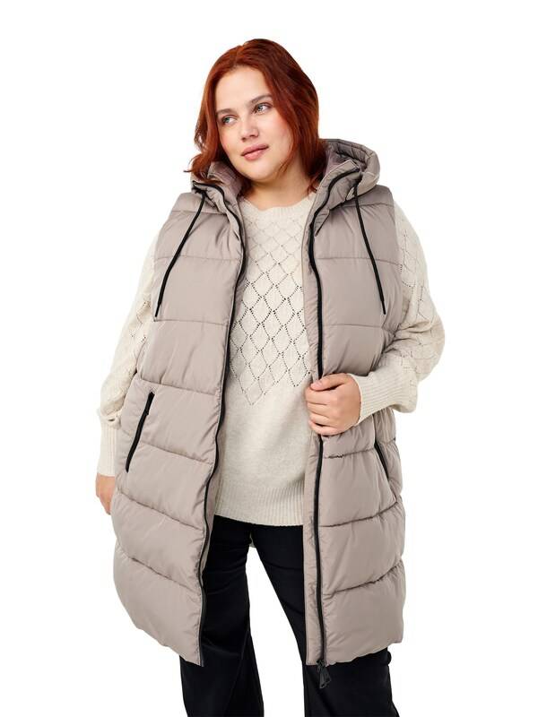 Zizzi Vest 'Carylie' in Nude