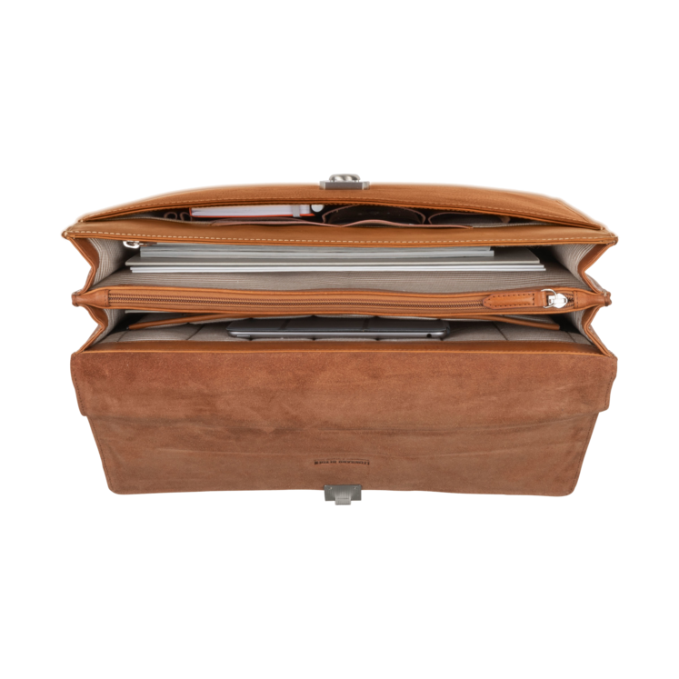 Leonhard Heyden Bergamo Aktenmappe 2 Fächer Hellbraun