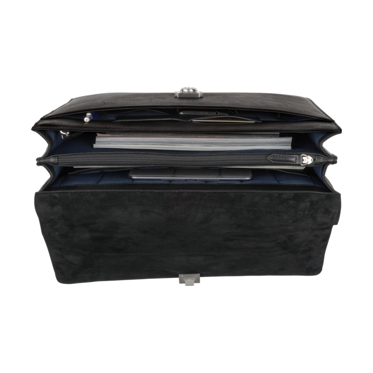 Leonhard Heyden Bergamo Aktenmappe 2 Fächer Schwarz