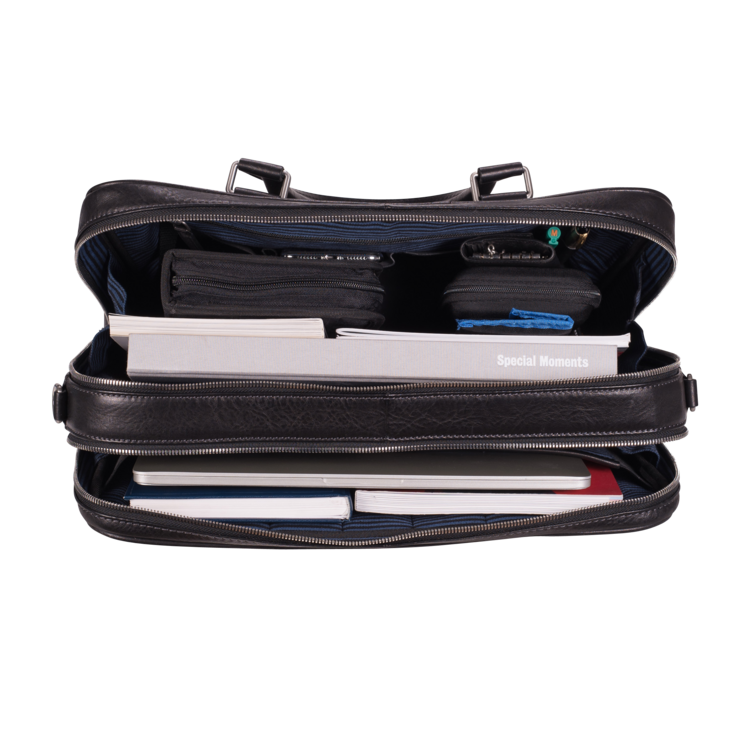 Leonhard Heyden Bergamo RV-Aktenmappe 2 Fächer Schwarz