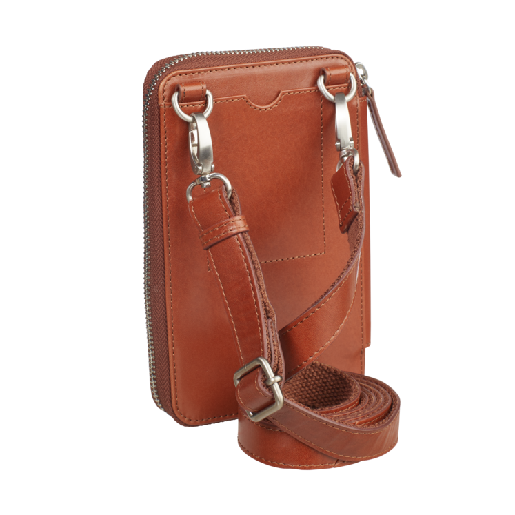 Leonhard Heyden Cambridge Handy-Umhängetasche Cognac