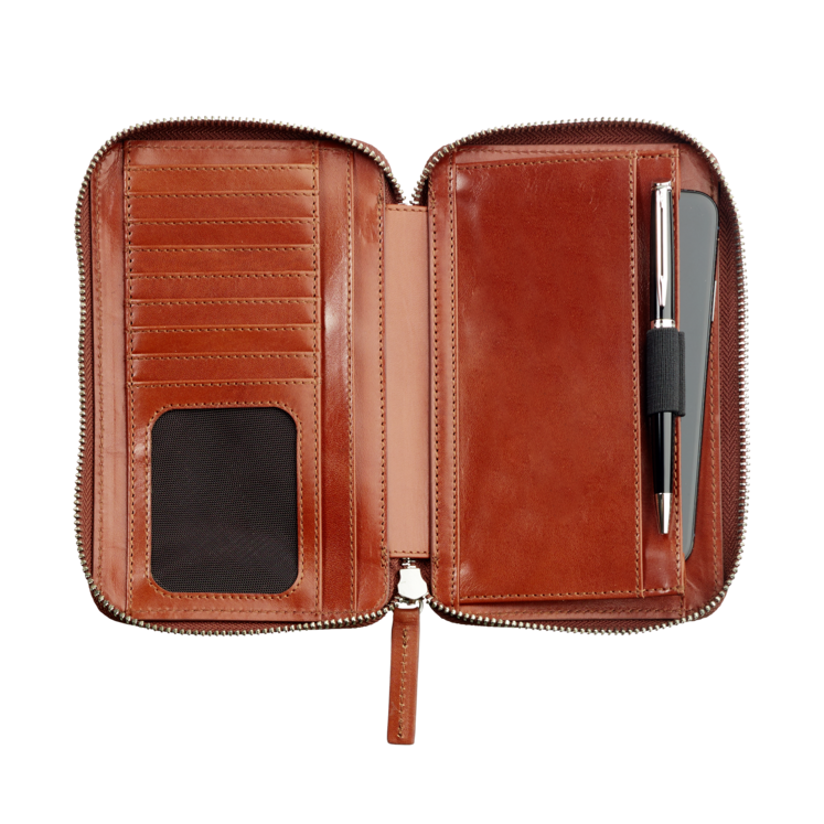 Leonhard Heyden Cambridge Handy-Umhängetasche Cognac