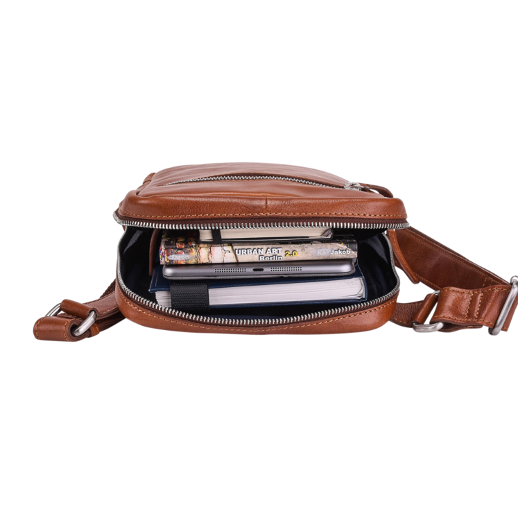 Leonhard Heyden Cambridge RV-Umhängetasche S Cognac