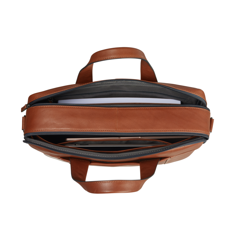 Leonhard Heyden Hamburg RV-Aktenmappe 2 Fächer Cognac