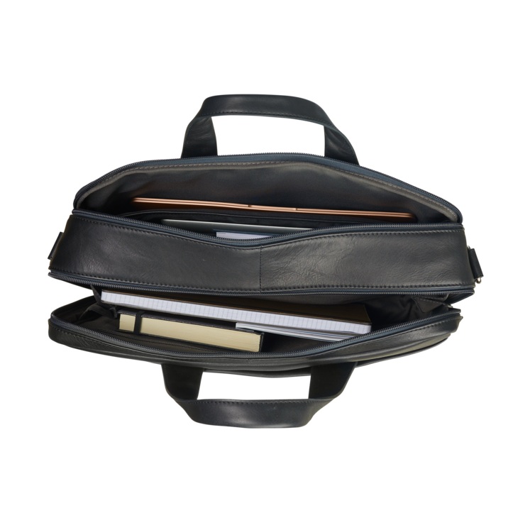 Leonhard Heyden Hamburg RV-Aktenmappe 2 Fächer Schwarz