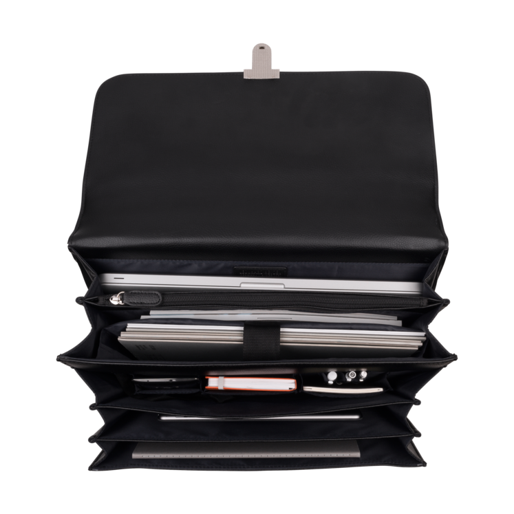 Leonhard Heyden Hannover Aktenmappe 2 Fächer Schwarz